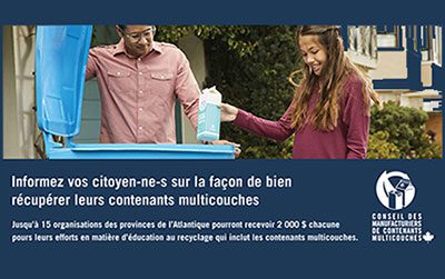 Programme de bourses pour l’éducation au recyclage dans les collectivités